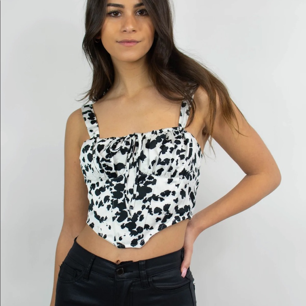Black and white corset top